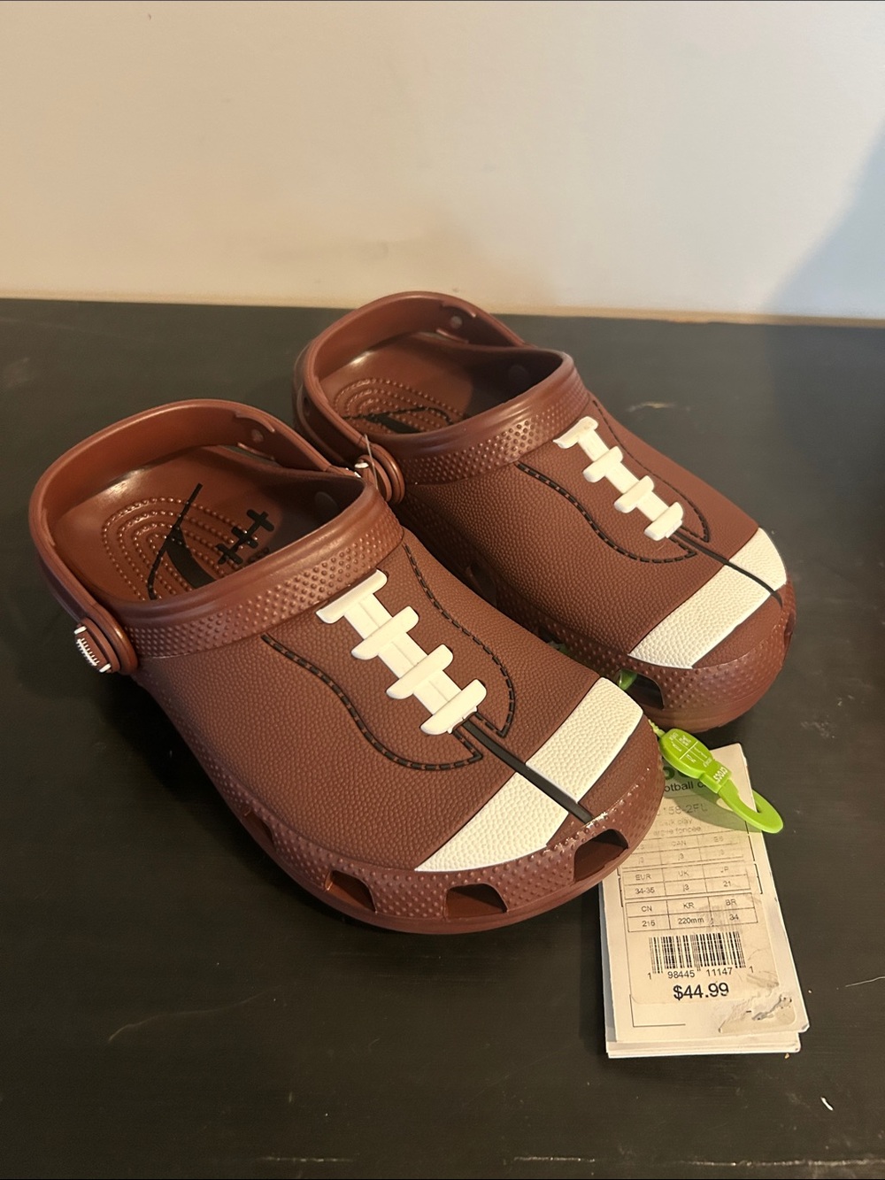 CROCS Kids Brown Football-Design Clogs